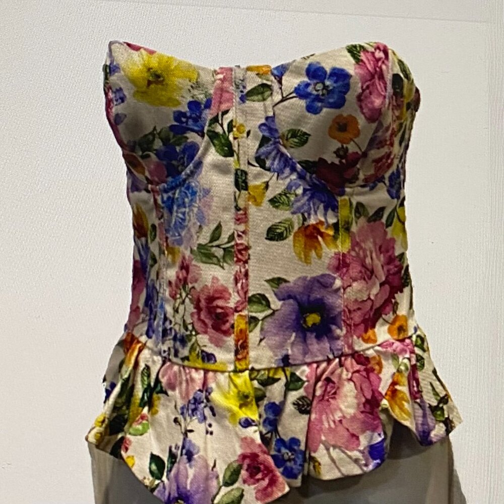 VICI LADIES MULTI COLOR CORSET TOP LG NWOT